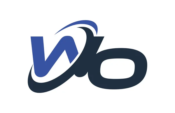 Azul Swoosh Negócio Digital Global Carta Logotipo — Vetor de Stock