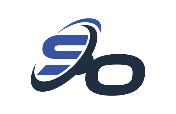 Blue Swoosh Global Digital Business Letter Logo — Stock Vector