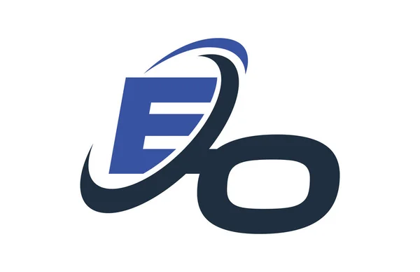 Blue Swoosh Global Digital Business Letter Logo - Stok Vektor