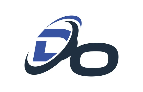 Azul Swoosh Negócio Digital Global Carta Logo —  Vetores de Stock