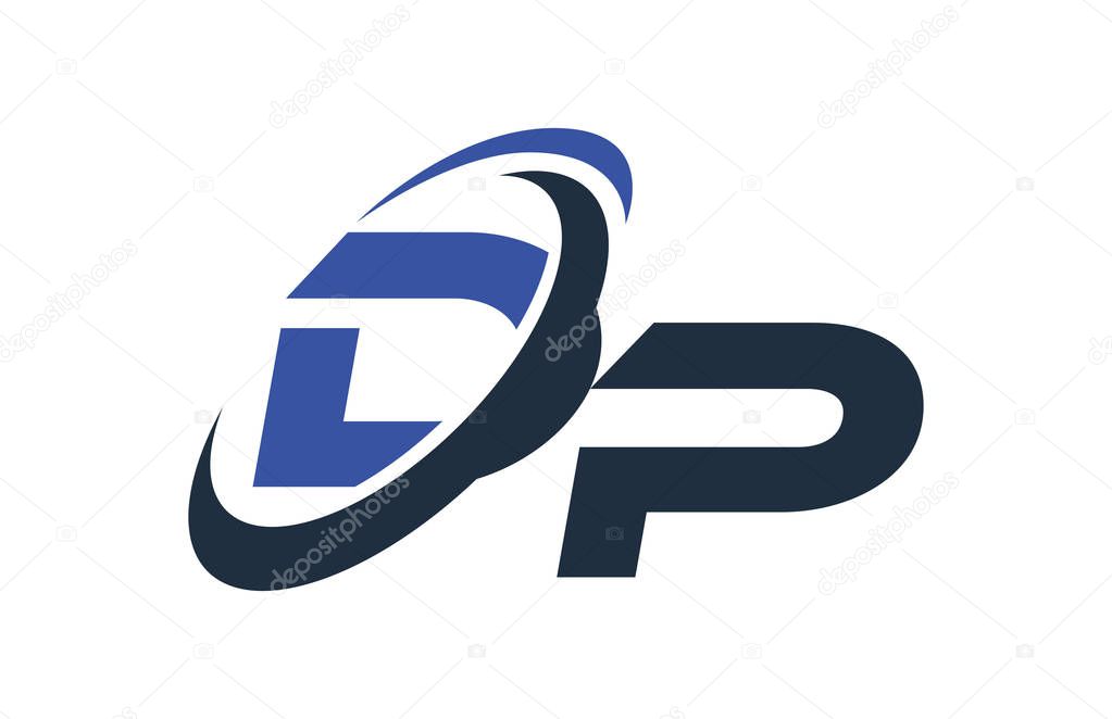 DP Blue Swoosh Global Digital Business Letter Logo
