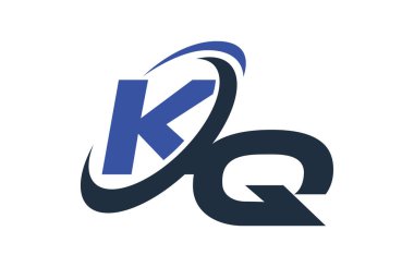 KQ mavi Swoosh küresel dijital iş mektup Logo