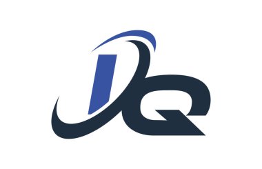 IQ mavi Swoosh küresel dijital iş mektup Logo