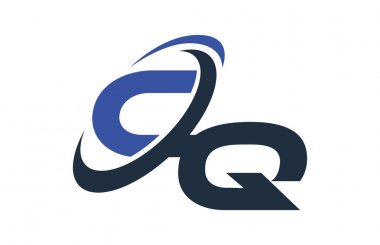 CQ mavi Swoosh küresel dijital iş mektup Logo