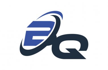 BQ mavi Swoosh küresel dijital iş mektup Logo