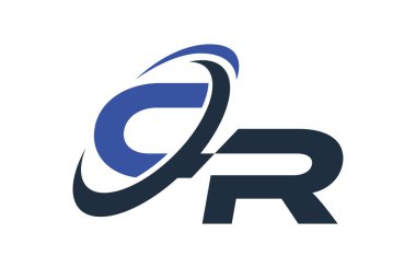 CR mavi Swoosh küresel dijital iş mektup Logo