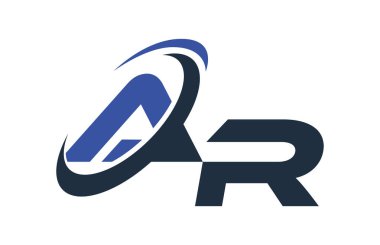 AR mavi Swoosh küresel dijital iş mektup Logo