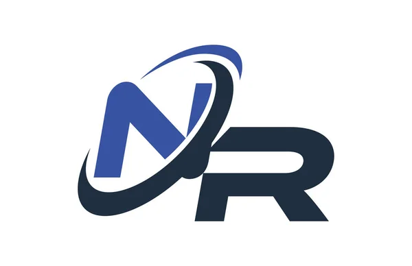 Blue Swoosh Lettre Affaires Numérique Mondiale Logo — Image vectorielle