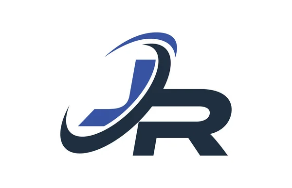 Blauw Swoosh Logo Van Wereldwijde Digitale Business Letter — Stockvector