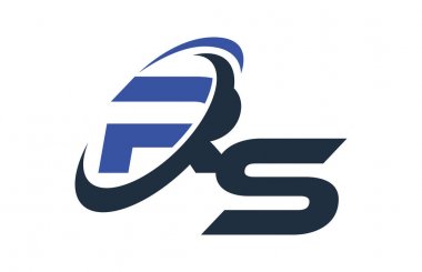 RS mavi Swoosh küresel dijital iş mektup Logo