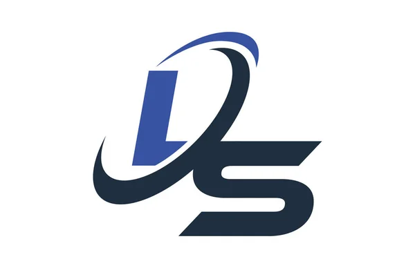 Logotipo Global Carta Negocios Digital Blue Swoosh — Vector de stock