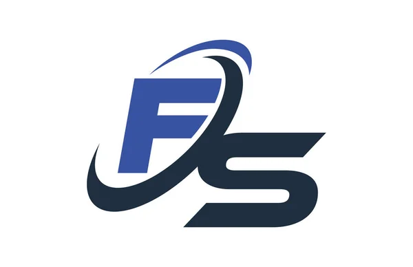 Logotipo Carta Comercial Digital Global Blue Swoosh — Vector de stock