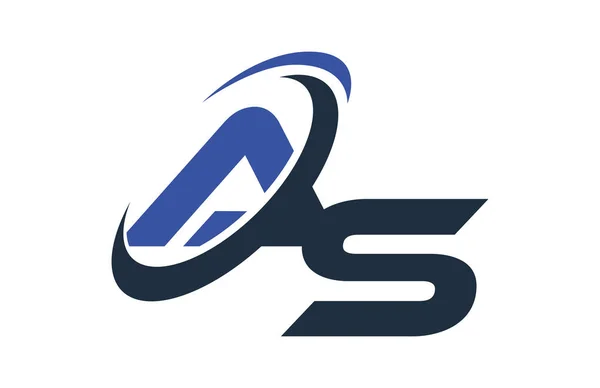 Logo Carta Comercial Digital Global Blue Swoosh — Vector de stock