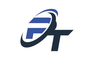 PT mavi Swoosh küresel dijital iş mektup Logo