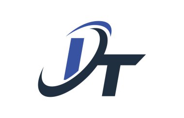 Bu mavi Swoosh küresel dijital iş mektup Logo