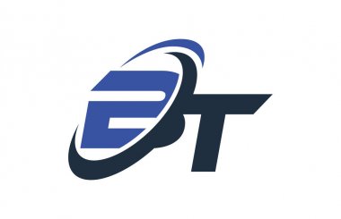 BT mavi Swoosh küresel dijital iş mektup Logo