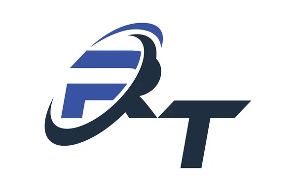 Azul Swoosh Global Digital Business Letter Logo — Vector de stock