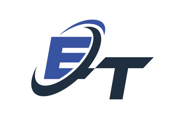 Azul Swoosh Negócio Digital Global Carta Logotipo — Vetor de Stock