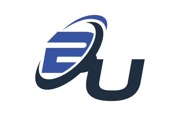 Globální Digitální Obchodní Dopis Logo Swoosh Blue — Stockový vektor