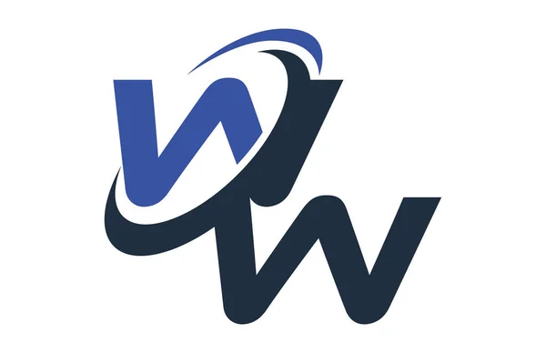 Blau Swoosh Global Digital Business Brief Logo — Stockvektor