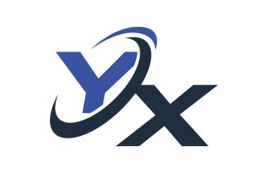 Yx mektup Logo mavi Swoosh küresel dijital iş
