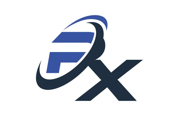 Písmeno Modré Logo Swoosh Globální Digitální Podnikání — Stockový vektor