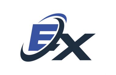 Global dijital iş mektup Logo mavi ex Swoosh