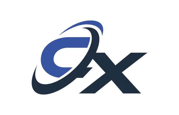Písmeno Modré Logo Swoosh Globální Digitální Podnikání — Stockový vektor