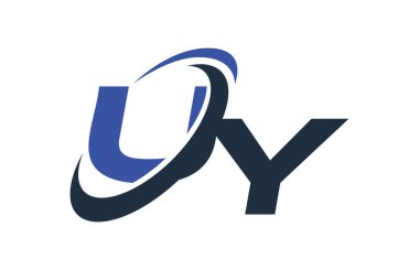 Uy mektup Logo mavi Swoosh küresel dijital iş 