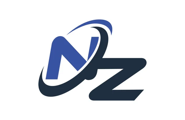 Brief Logo Blue Swoosh Globales Digitales Geschäft — Stockvektor