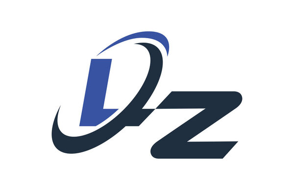 LZ Letter Logo Blue Swoosh Global Digital Business 