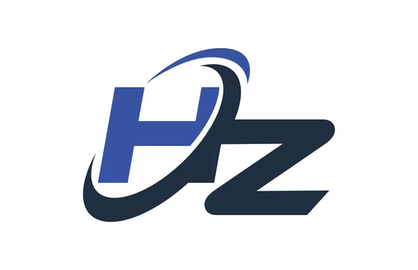 Mektup Logo Mavi Swoosh Küresel Dijital — Stok Vektör