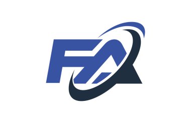 SK Logo Swoosh elips mavi mektup vektör kavramı