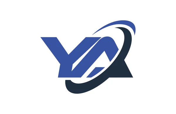 Logotyp Swoosh Ellips Blå Brev Vektor Koncept — Stock vektor