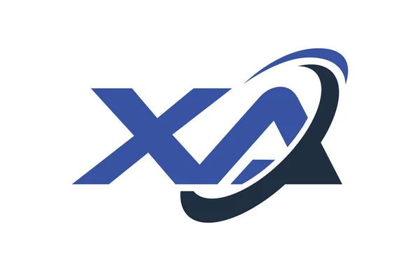 Логотип Swoosh Ellipse Blue Letter Vector Concept — стоковый вектор