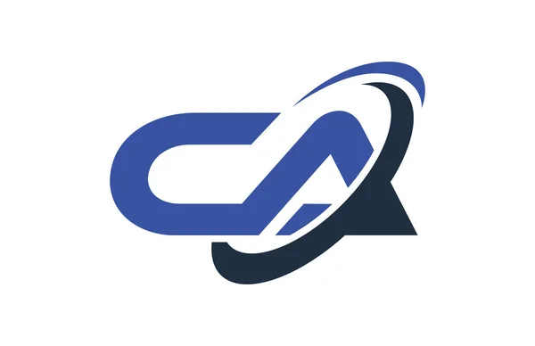 Logo Swoosh Ellips Blauwe Letter Vector Concept — Stockvector