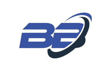 BB Logo Swoosh elips mavi mektup vektör kavramı