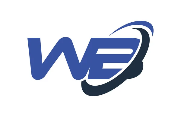 Logo Swoosh Ellipse Blauer Buchstabe Vektorkonzept — Stockvektor