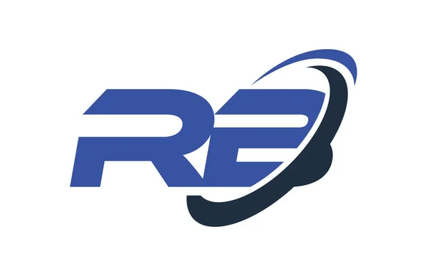 Logo Swoosh Ellipse Blauer Buchstabenvektor Konzept — Stockvektor