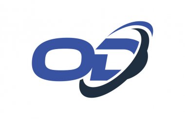 Od Logo Swoosh elips mavi mektup vektör kavramı