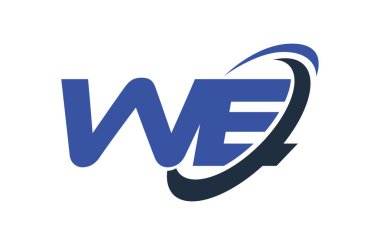 Biz Logo Swoosh elips mavi mektup vektör kavramı