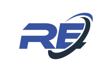 Elips mavi mektup vektör kavramı logo Swoosh