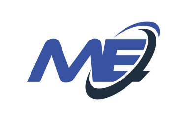 Bana Logo Swoosh elips mavi mektup vektör kavramı