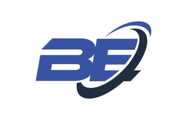 Olmak Logo Swoosh elips mavi mektup vektör kavramı