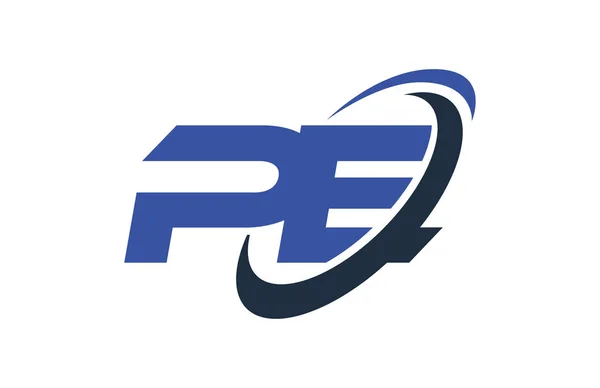 Λογότυπο Swoosh Έλλειψη Μπλε Γράμμα Διάνυσμα Έννοια — Διανυσματικό Αρχείο