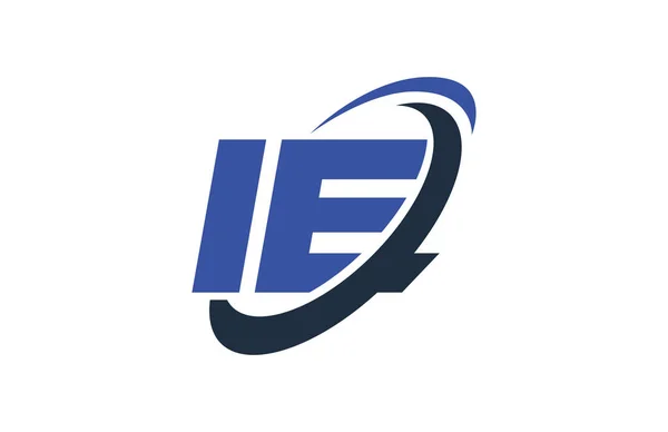 Logo Swoosh Ellipse Bleu Lettre Vectorielle Concept — Image vectorielle