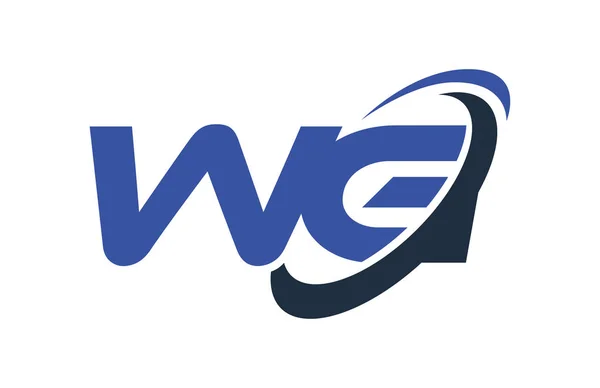 Λογότυπο Swoosh Έλλειψη Μπλε Γράμμα Διάνυσμα Έννοια — Διανυσματικό Αρχείο