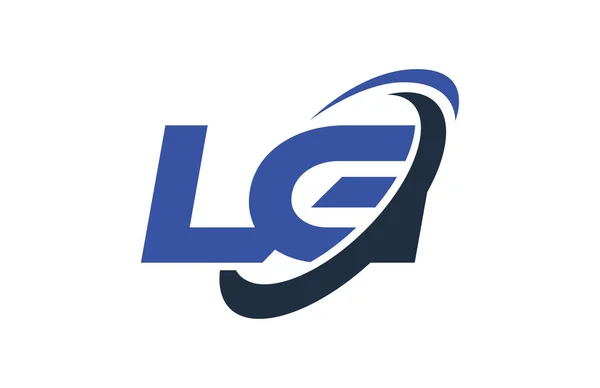 stock vector LG Logo Swoosh Ellipse Blue Letter Vector Concept