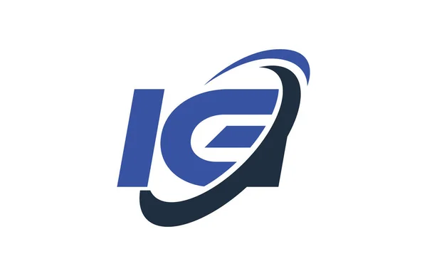 Logo Swoosh Ellipse Blue Letter Vector Concept — Stock Vector