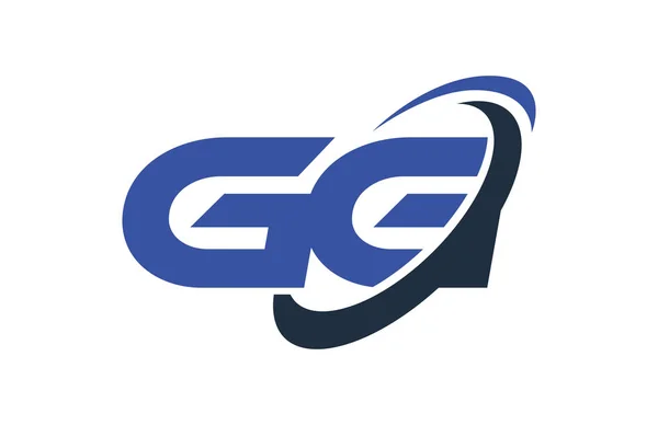 Logo Swoosh Ellipse Blauer Buchstabenvektor Konzept — Stockvektor